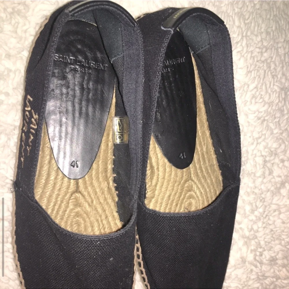 Saint Laurent Embroidered Espadrilles in Black Canvas - Picture 5 of 12